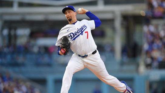 Los Angeles Dodgers pitcher Blake Snell (7) throws during the first inning against the Atlanta Braves at Dodger Stadium. Los Angeles Dodgers pitcher Blake Snell (7) throws during the first inning against the Atlanta Braves at Dodger Stadium.