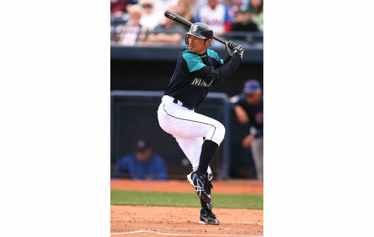 RICK SCUTERI-US PRESSWIRE COPYRIGHT RICK SCUTERI
Seattle Mariners right fielder Ichiro Suzuki against the Chicago Cubs in the first inning at Peoria Sports Park, in March 2006.