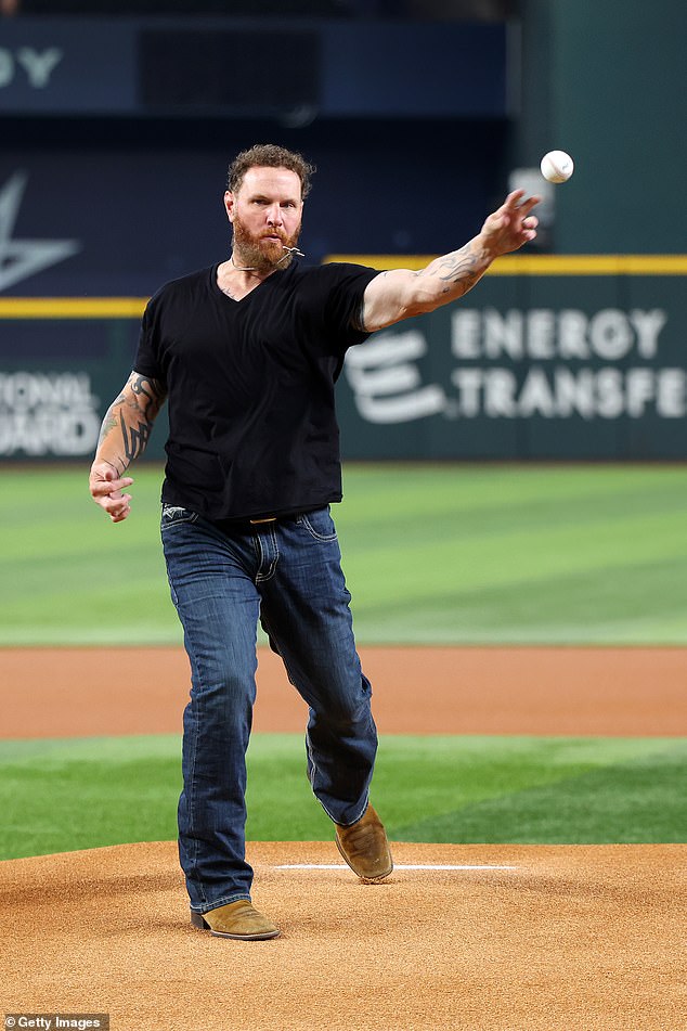Hamilton threw the ceremonial first pitch prior to their game against the Philadelphia Phillies