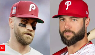 Bryce Harper and Weston Wilson caught in bizarre sexual handshake during Phillies vs Tigers game | International Sports News