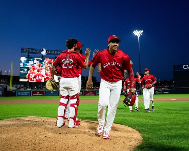 Red Sox outfield prospect Jhostynxon Garcia was recently named International League Player of the Week. (Courtesy of the Worcester Red Sox)