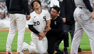 Miguel Vargas exits with injury in 10-4 loss