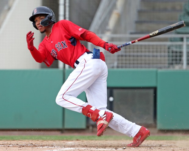 Red Sox prospect Miguel Bleis, a potential five-tool superstar in the mold of Ronald Acuña Jr., is on the mend after missing most of last season with a shoulder injury. (Kelly O'Connor photo)