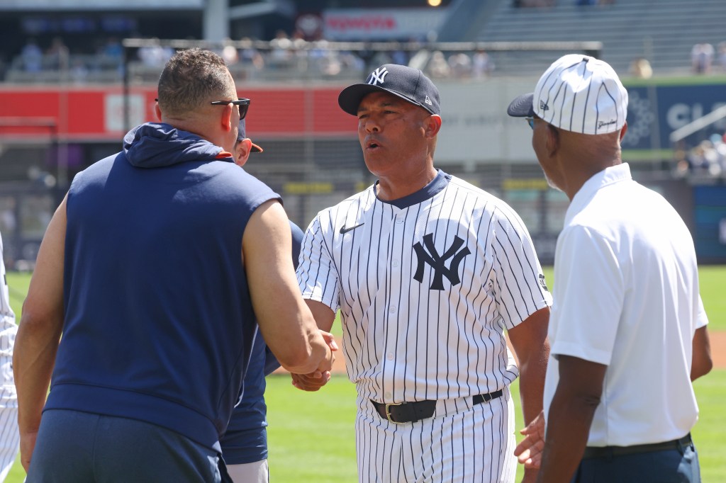 Yankee Old Timers Mariano Rivera (42) when the New York Yankees played the Houston Astros Saturday, August 9, 2025 at Yankee Stadium in the Bronx, NY.