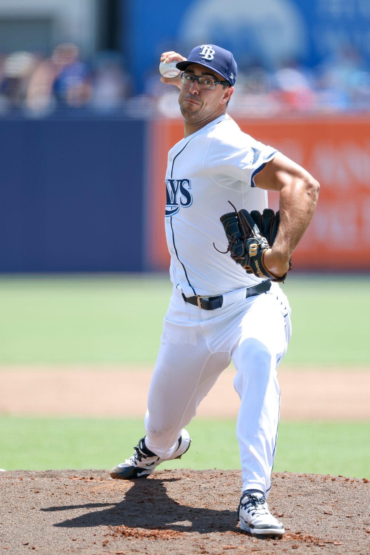 Joe Boyle #36 of the Tampa Bay Rays throws a pitch against the Los Angeles Dodgers at George M. Steinbrenner Field on August 03, 2025 in Tampa, Florida.