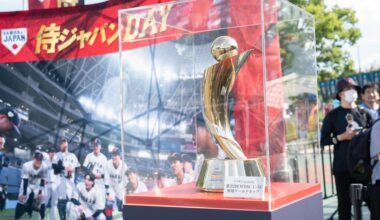 WBSC U-18 Baseball World Cup 2025 Trophy on display in Japan