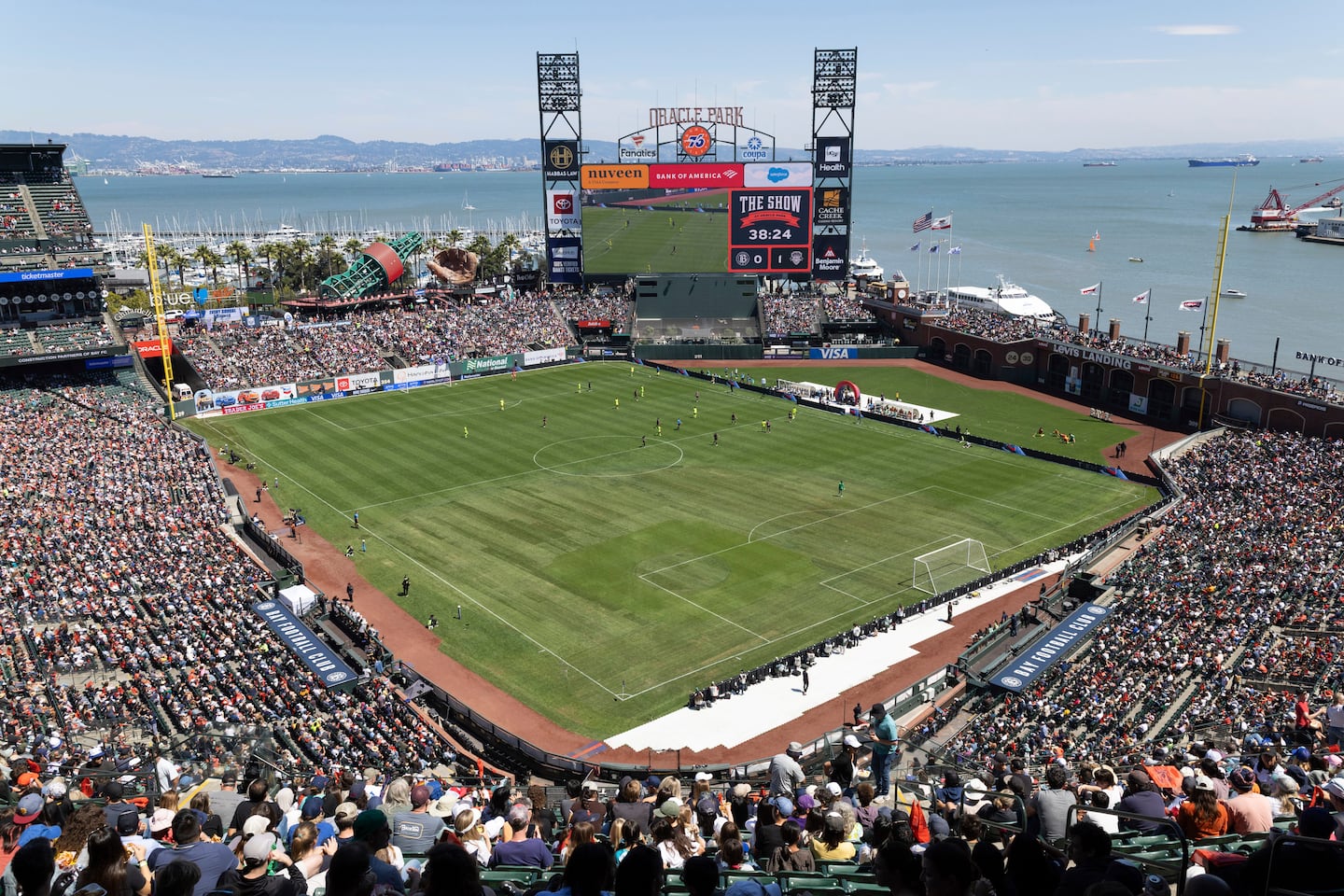 A crowd of 40,091 attended the NWSL game between Bay FC and Washington Spirit at San Francisco's Oracle Park, setting a league record.