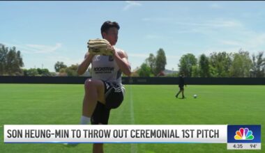 Son Heung Min practices ahead of first pitch at Dodger game – NBC Los Angeles
