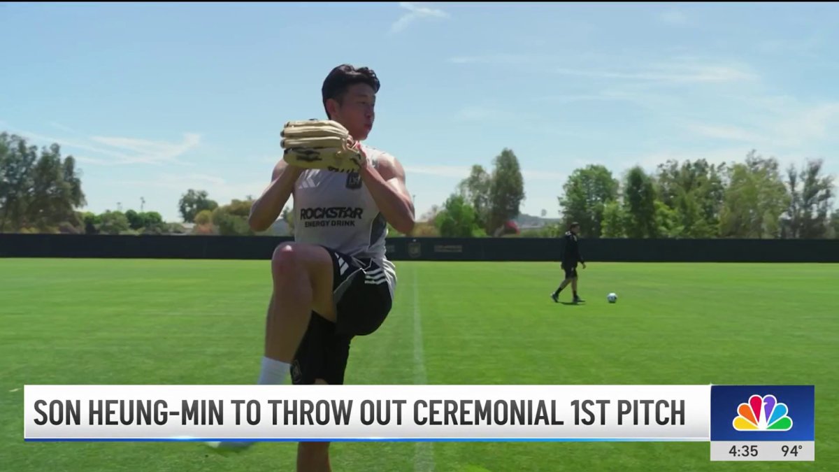 Son Heung Min practices ahead of first pitch at Dodger game – NBC Los Angeles