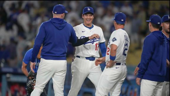 Shohei Ohtani gets first victory with Dodgers, striking out season-high 9 against Reds