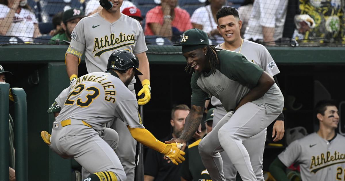 Shea Langeliers homers 3 times as the Athletics beat the Nationals 16-7 | MLB