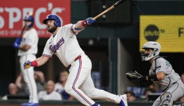 Rangers 1B Jake Burger heading to Texas for tests on sore left wrist, will miss 2 or 3 games | MLB