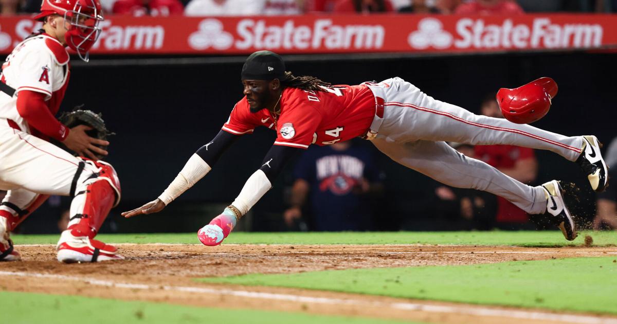 Lux hits 2-run homer, Singer pitches triple-happy Reds to win over Angels | MLB