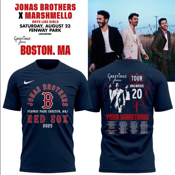 A Night to Remember: Jonas Brothers x Boston Red Sox Tour Tee