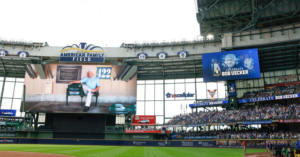 Brewers pay tribute to longtime broadcaster Bob Uecker in star-studded pregame ceremony | News