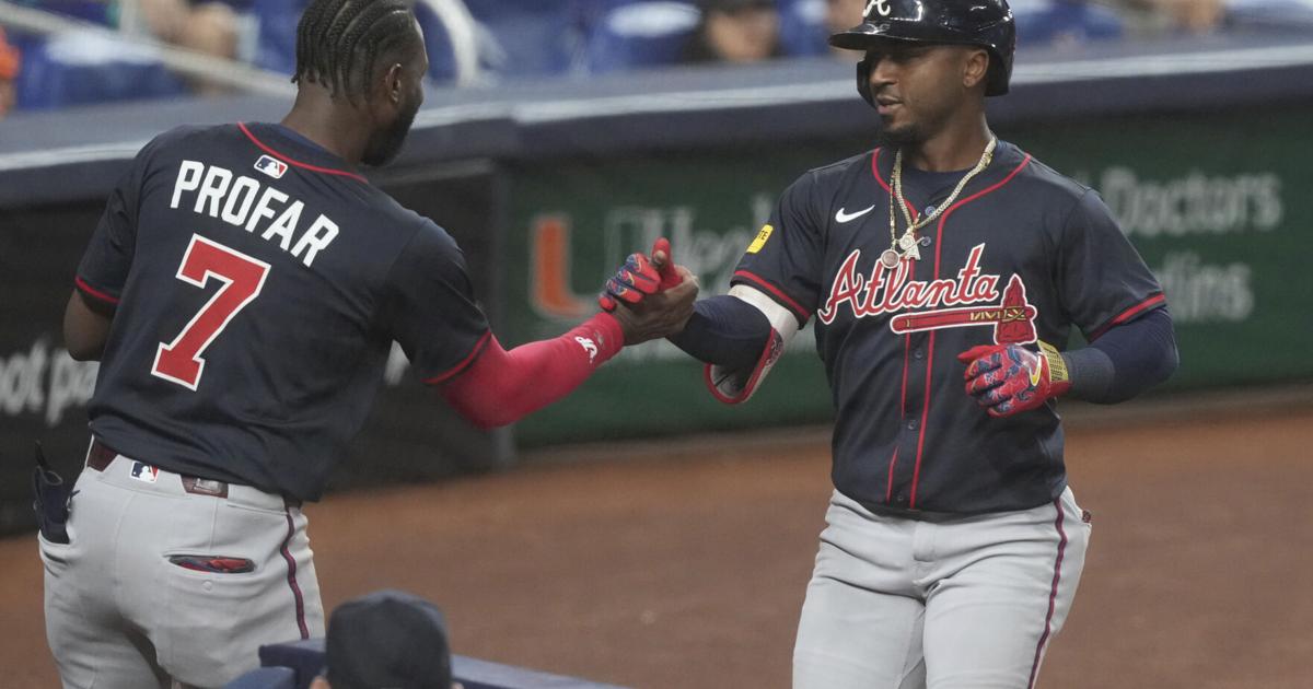 Albies hits 2 HRs, Braves uses 9-run 9th to beat Marlins 11-2 | National