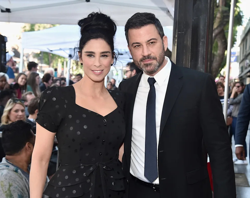 <p>Sarah Silverman & Jimmy Kimmel</p>