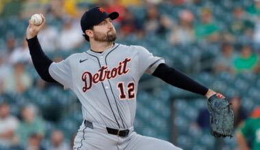 Tigers swept by A's; Mize struggles, offense held to two hits