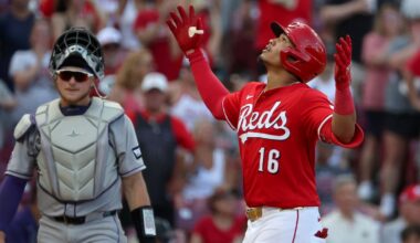 Cincinnati Reds pitcher Chase Burns throws during the first inning of a baseball game against the Colorado Rockies in Cincinnati, Friday, July 11, 2025.