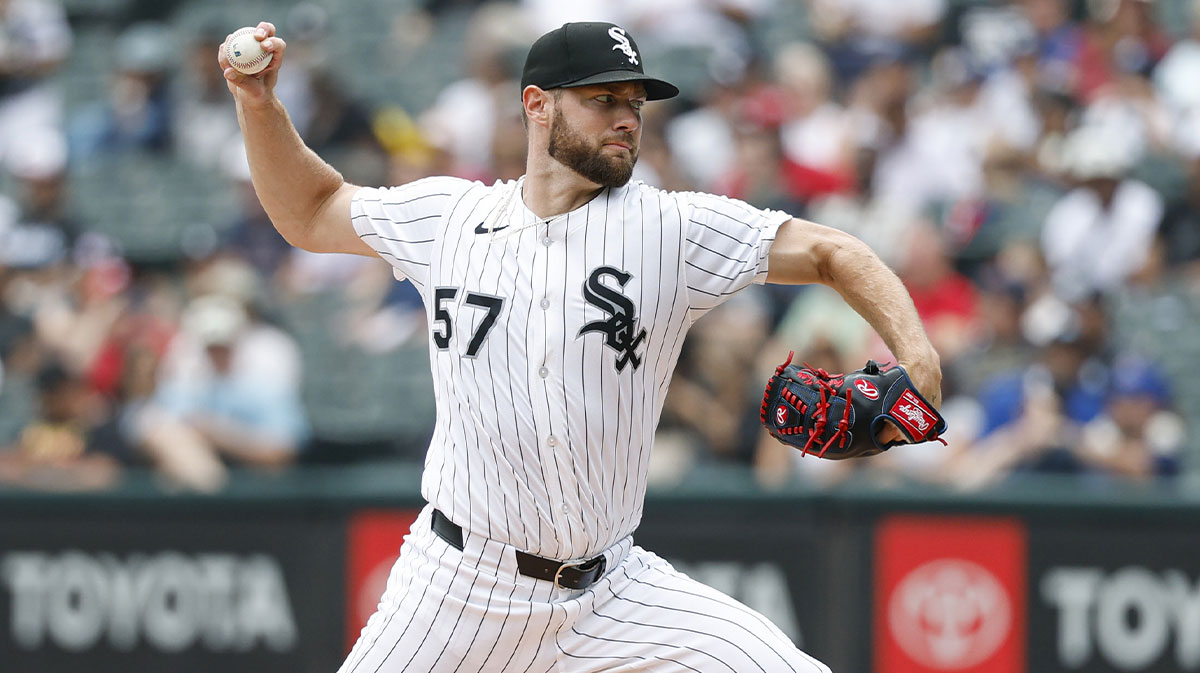 Chicago White Sox starting pitcher Adrian Houser (57) delivers a pitch against the Toronto Blue Jays during the first inning at Rate Field.