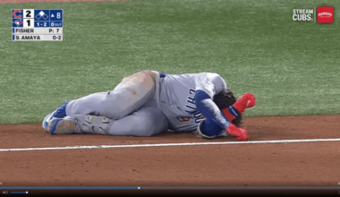 Miguel Amaya Exits on Cart Following Apparent Leg Injury -