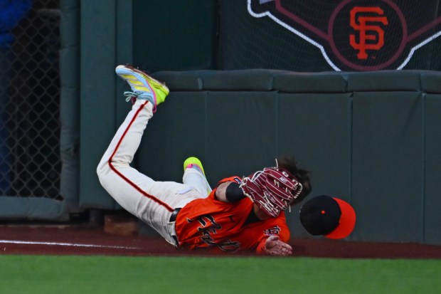 BLANK BLANK in the ? inning of their MLB game at Oracle Park in San Francisco, Calif., on Friday, Aug. 8, 2025. (Jose Carlos Fajardo/Bay Area News Group)