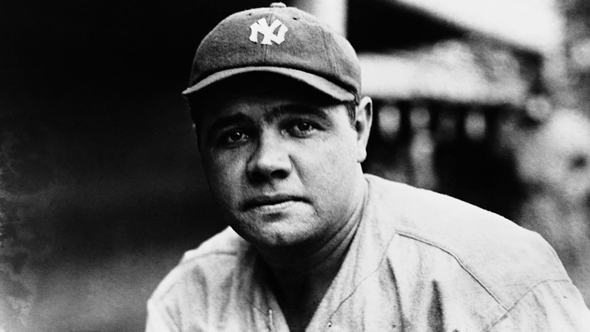 Babe Ruth in a New York Yankees uniform
