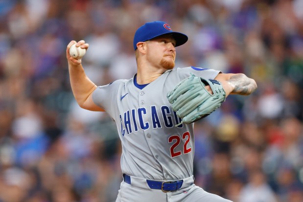 Cubs starting pitcher Cade Horton delivers a pitch in the second inning against the Rockies at Coors Field on Aug. 29, 2025 in Denver. (Photo by Justin Edmonds/Getty Images)