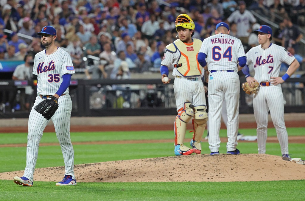Clay Holmes heard boos from crowds after being taken out of the game in the fourth inning of the Mets' 13-5 blowout win over the Braves on Aug. 12, 2025.