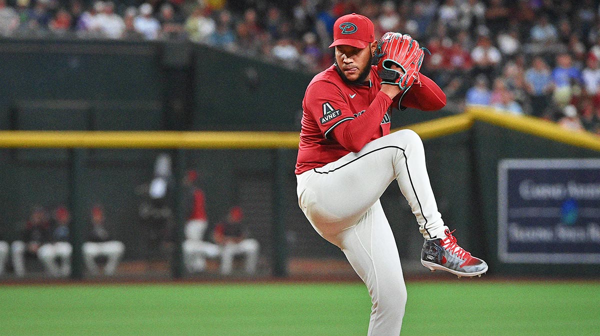Arizona Diamondbacks pitcher Eduardo Rodriguez (57) throws in the first inning against the Milwaukee Brewers at Chase Field.