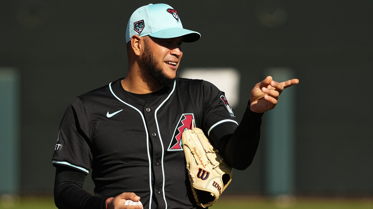 Arizona Diamondbacks pitcher Eduardo Rodriguez during spring training workouts at Salt River Fields at Talking Stick in Scottsdale on Feb. 14, 2024.