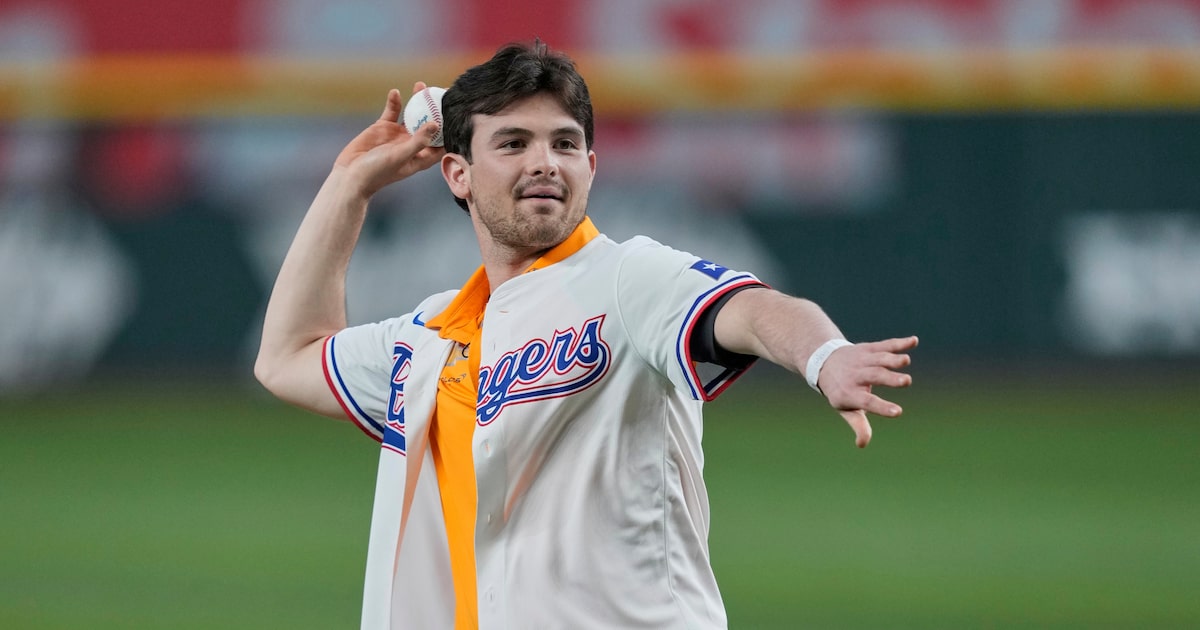 IndyCar’s Pato O’Ward throws first pitch at Rangers game ahead of 2026 Arlington GP