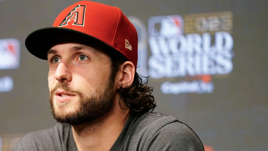 Zac Gallen #23 of the Arizona Diamondbacks...