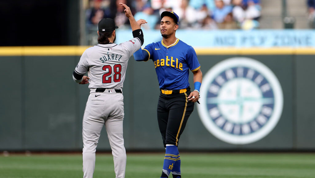 Eugenio Suárez #28 of the Arizona Diamondbacks...