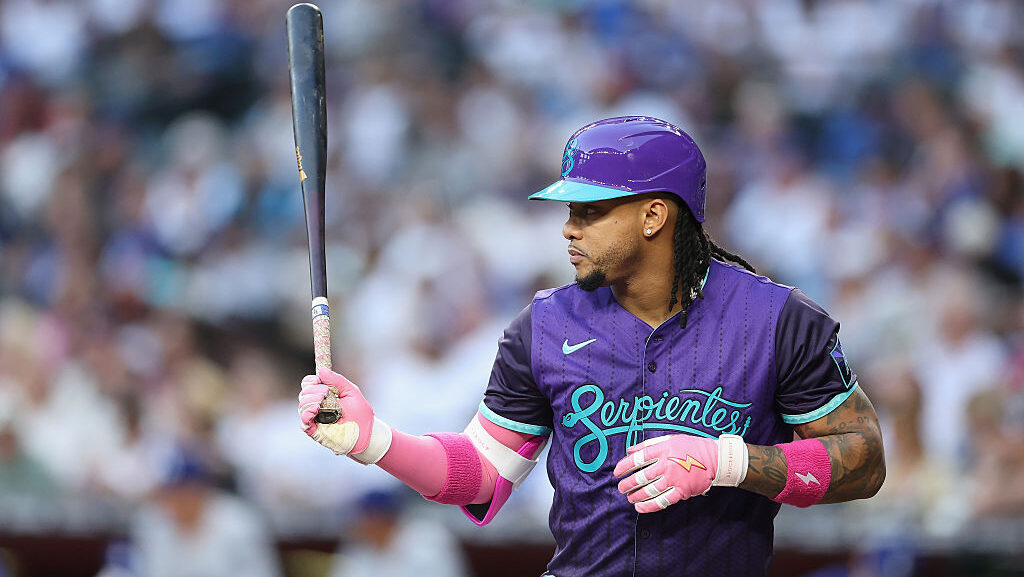 Ketel Marte #4 of the Arizona Diamondbacks...