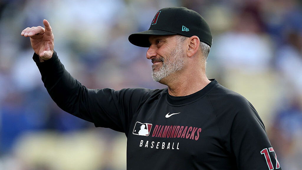 Torey Lovullo #17 of the Arizona Diamondbacks...
