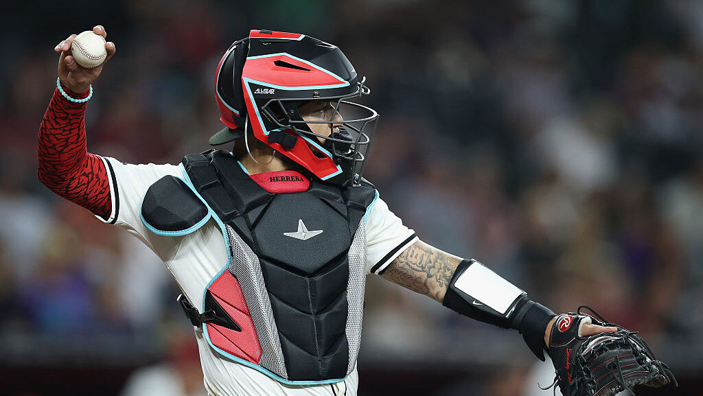 Catcher Jose Herrera #11 of the Arizona Diamondbacks...