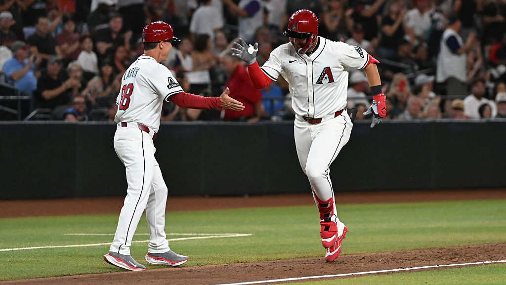 Tyler Locklear #28 of the Arizona Diamondbacks...