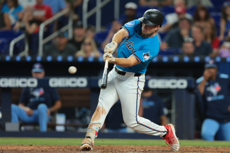 Miami Marlins center fielder Jakob Marsee