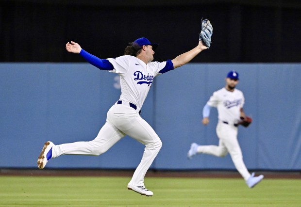 Second baseman Alex Freeland #76 of the Dodger makes a...