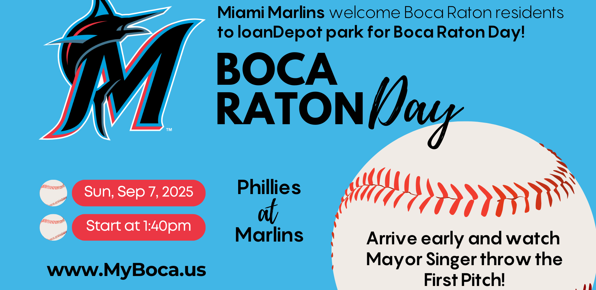 Miami Marlins to Host Boca Raton Day at LoanDepot Park