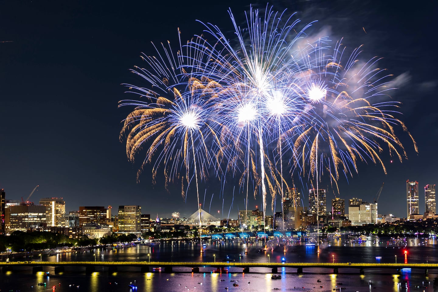 Fireworks exploded over the Charles River during the 2025 Boston Pops Fireworks Spectacular on July 4.