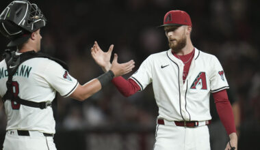 Arizona Diamondbacks pitcher Kyle Backhus,...