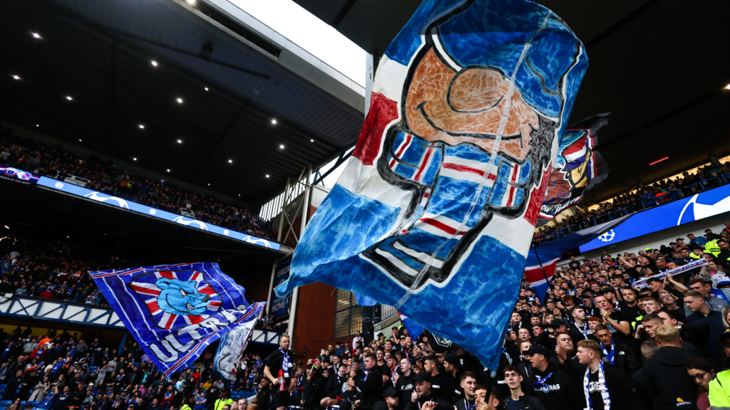 Rangers fans at Ibrox