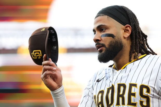 The Padres' Fernando Tatis Jr. (Meg McLaughlin / The San Diego Union-Tribune)