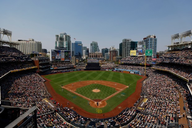 The San Diego Padres play the St. Louis Cardinals at Petco Park on Aug. 3, 2025 in San Diego, California. (K.C. Alfred / The San Diego Union-Tribune)