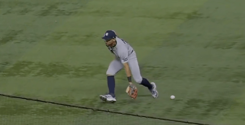 Jose Caballero made a key error in Friday's loss.