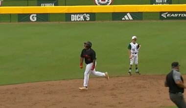Lake Mary's Jacob Brown rounds the bases after hitting a 3-run home run against South Carolina. (ESPN)