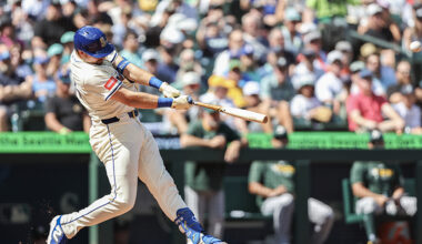 Seattle Mariners Cal Raleigh history 49th home run Athletics 2025...