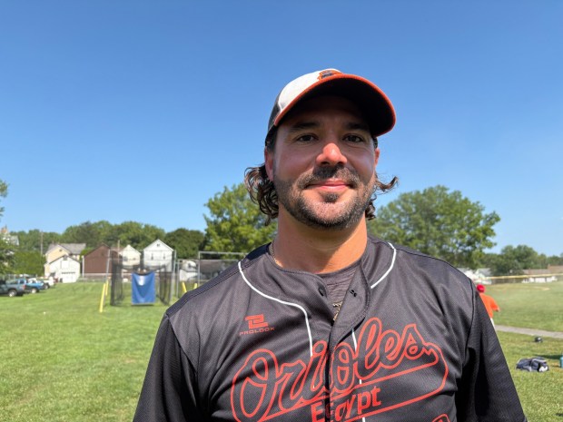 Veteran Jordan AC Orioles pitcher Justin Jachowicz worked six innings Sunday at Egypt Memorial Park in a 15-9 win over the Northern Yankees in Game 1 of a Blue Mountain League baseball semifinal series. (Keith Groller)